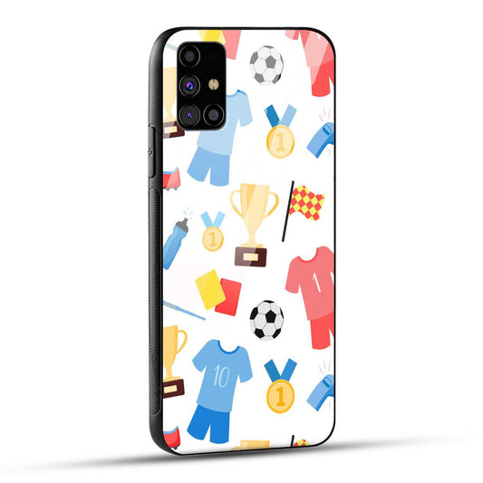 Samsung Galaxy M31s Back Cover Love For Football Printed Glass Case