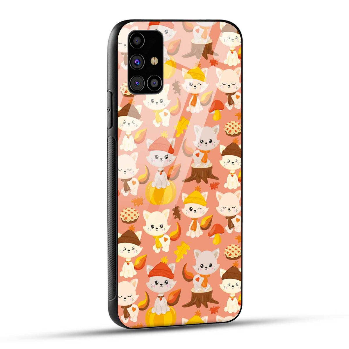 Samsung Galaxy M31s Back Cover Cute Kittys Printed Glass Case