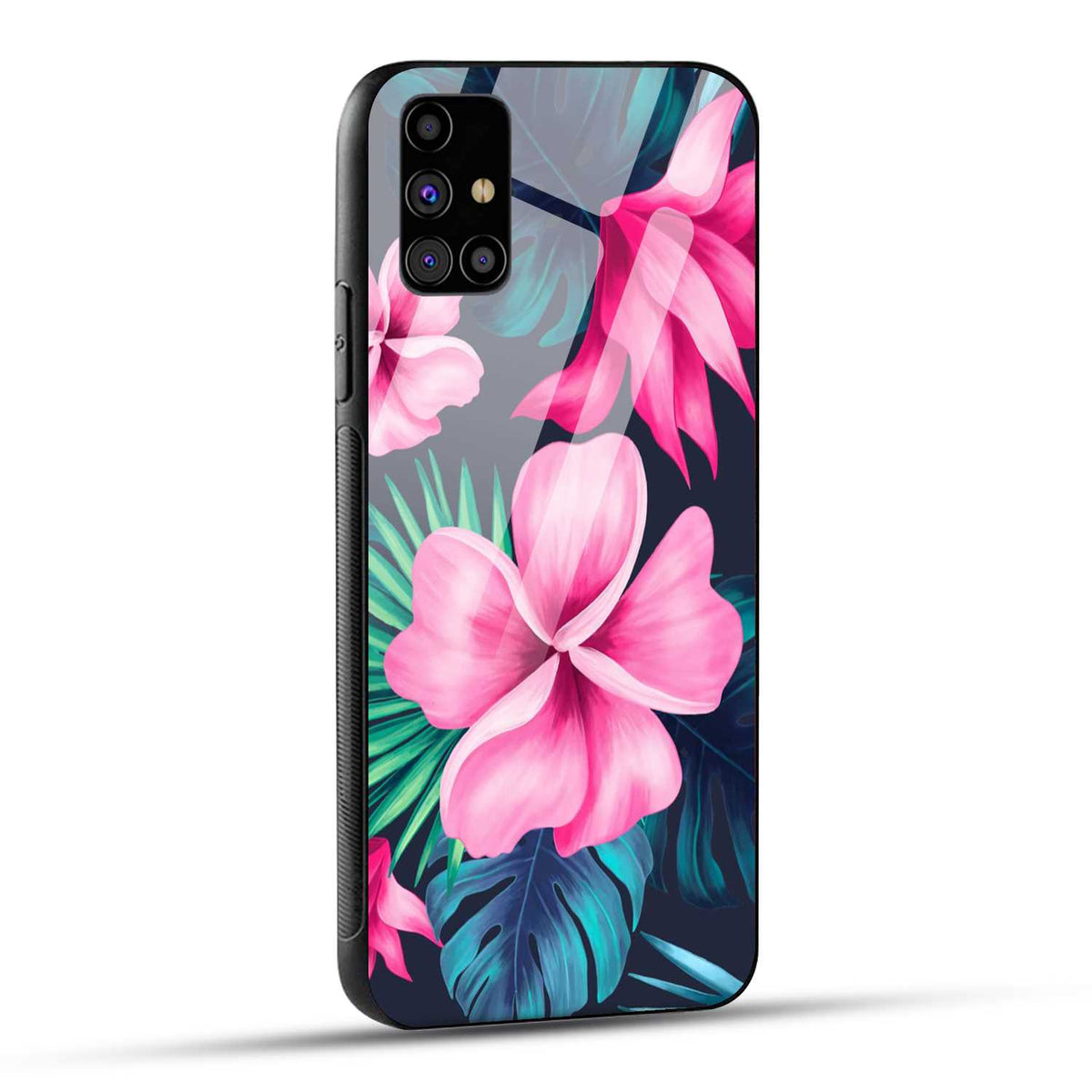 Samsung Galaxy M31s Back Cover Retro Flowers  Printed Glass Case