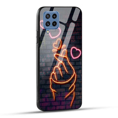 Samsung Galaxy M32 / Samsung Galaxy F22 Back Cover Swag Cute Hearts Printed Glass Case