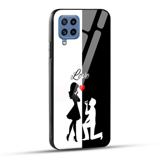 Samsung Galaxy M32 / Samsung Galaxy F22 Back Cover Love Proposal Printed Glass Case