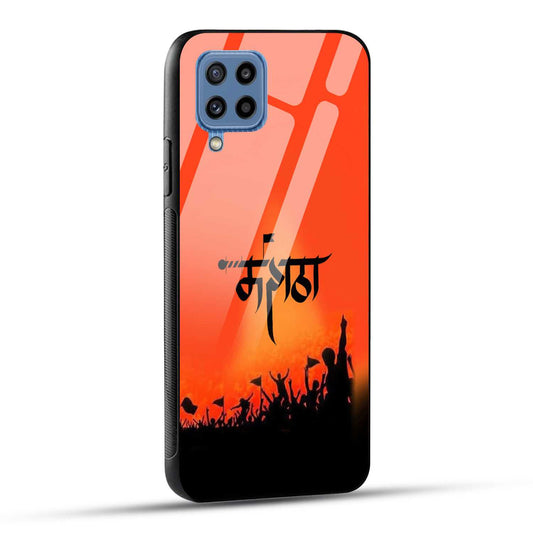 Samsung Galaxy M32 / Samsung Galaxy F22 Back Cover Maratha Printed Glass Case