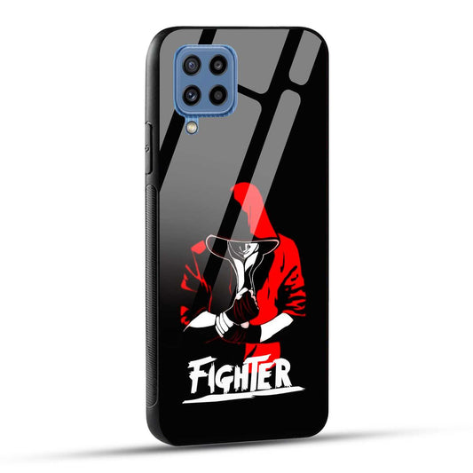 Samsung Galaxy M32 / Samsung Galaxy F22 Back Cover Fighter Printed Glass Case