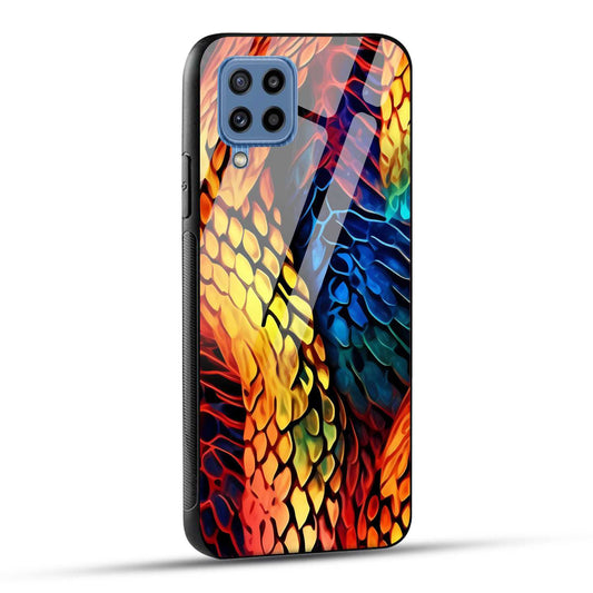 Samsung Galaxy M32 / Samsung Galaxy F22 Back Cover Colorburst Jungle Rainbow Animal Spots Printed Glass Case