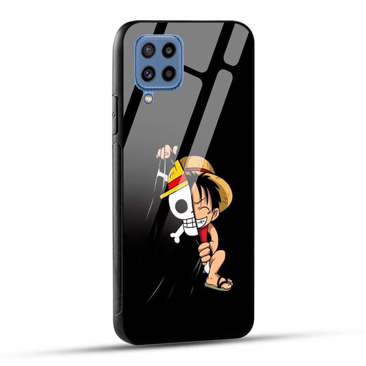 Samsung Galaxy M32 / Samsung Galaxy F22 Back Cover Luffy Printed Glass Case