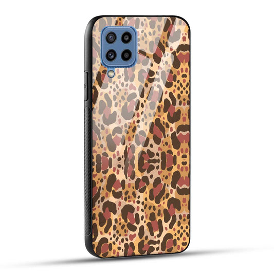Samsung Galaxy M32 / Samsung Galaxy F22 Back Cover Unique Brown Texture Printed Glass Case
