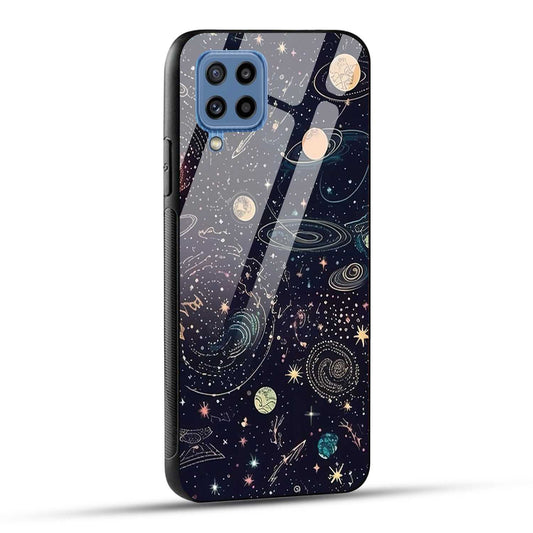 Samsung Galaxy M32 / Samsung Galaxy F22 Back Cover Beauty Of Multiverse Art Printed Glass Case