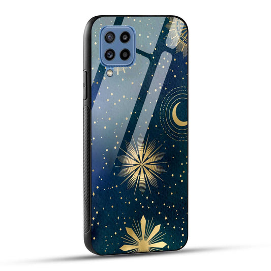 Samsung Galaxy M32 / Samsung Galaxy F22 Back Cover Art Of Moon Printed Glass Case