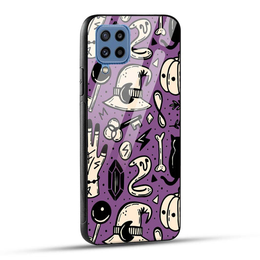 Samsung Galaxy M32 / Samsung Galaxy F22 Back Cover Aethetic Texture Printed Glass Case