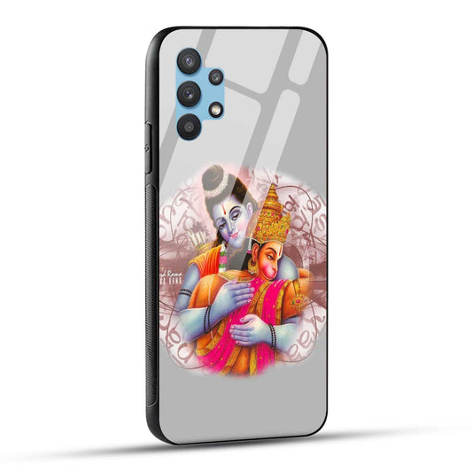 Samsung Galaxy M32 5G Back Cover Hanuman and Ram Printed Glass Case