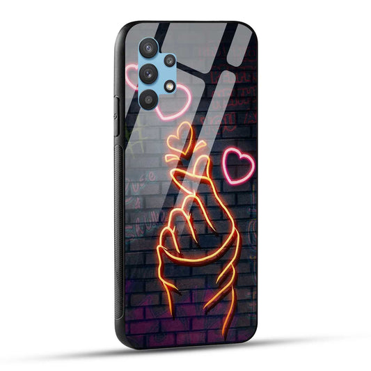 Samsung Galaxy A32 Back Cover Swag Cute Hearts Printed Glass Case