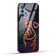 Samsung Galaxy A32 Back Cover Swag Cute Hearts Printed Glass Case