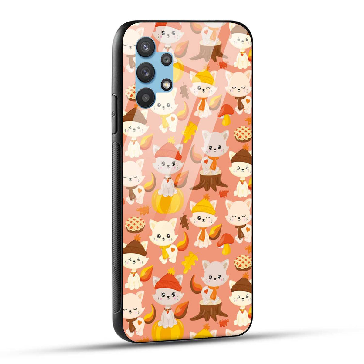 Samsung Galaxy M32 5G Back Cover Cute Kittys Printed Glass Case