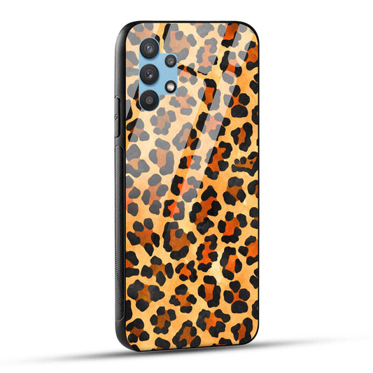 Samsung Galaxy M32 5G Back Cover Leopard Pattern Printed Glass Case