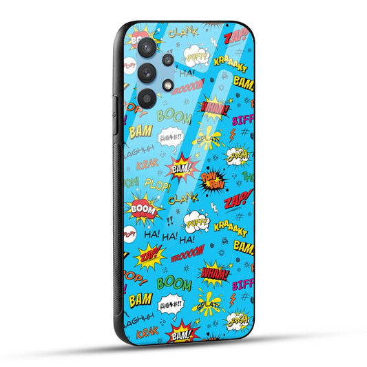 Samsung Galaxy M32 5G Back Cover Doodle Of Texts Printed Glass Case