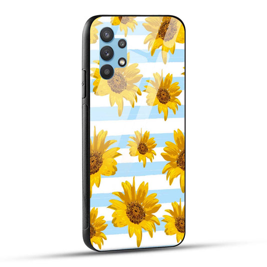 Samsung Galaxy M32 5G Back Cover Beautiful Sunflower Doodle Printed Glass Case