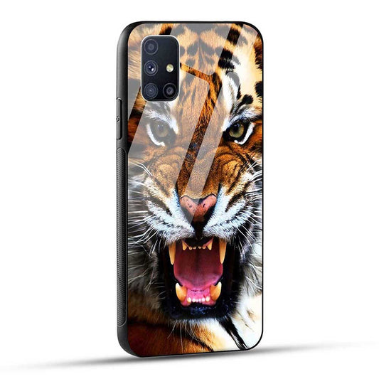 Samsung Galaxy M51 Back Cover Angry Tiger Glass Case