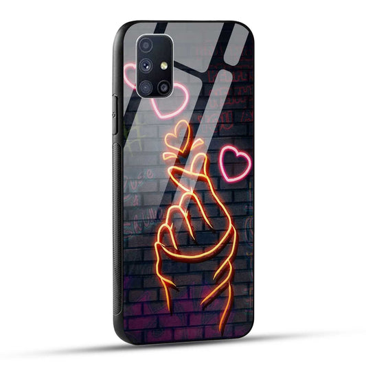 Samsung Galaxy M51 Back Cover Swag Cute Hearts Printed Glass Case
