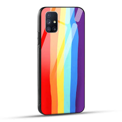 Samsung Galaxy M51 Back Cover Rainbow Color Printed Glass Case