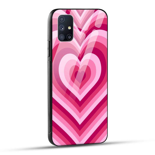 Samsung Galaxy M51 Back Cover Love Hearts Printed Glass Case