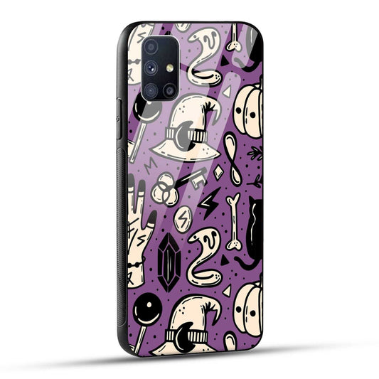 Samsung Galaxy M51 Back Cover Aethetic Texture Printed Glass Case
