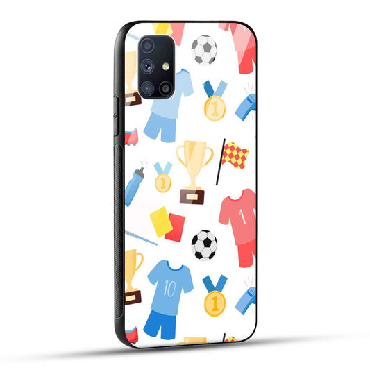 Samsung Galaxy M51 Back Cover Love For Football Printed Glass Case