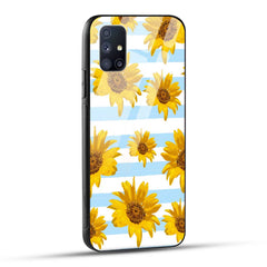 Samsung Galaxy M51 Back Cover Beautiful Sunflower Doodle Printed Glass Case