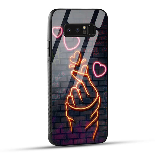 Samsung Galaxy Note 8 Back Cover Swag Cute Hearts Printed Glass Case