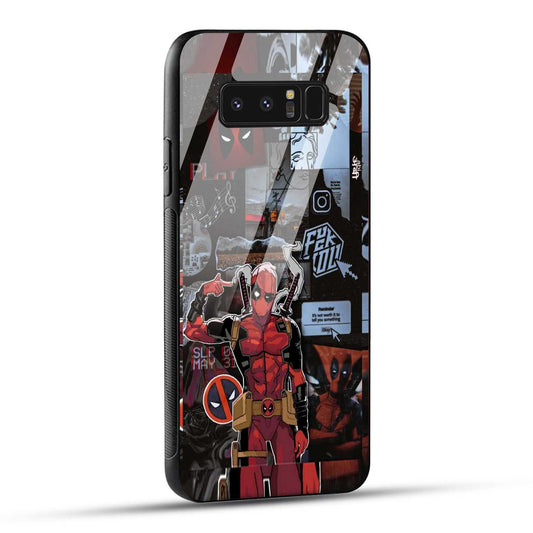 Samsung Galaxy Note 8 Back Cover Superhero Collage Printed Glass Case