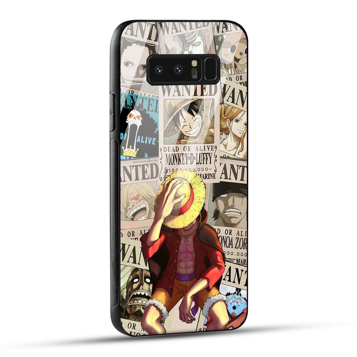 Samsung Galaxy Note 8 Back Cover Anime One Piece Wanted Luffy  Printed Glass Case