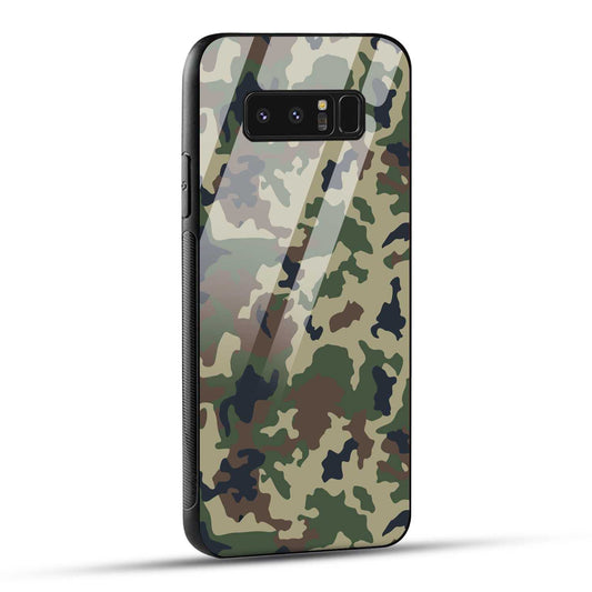 Samsung Galaxy Note 8 Back Cover Army Pattern Printed Glass Case
