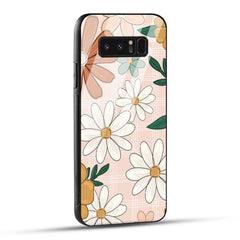 Samsung Galaxy Note 8 Back Cover Retro Flower Art Printed Glass Case