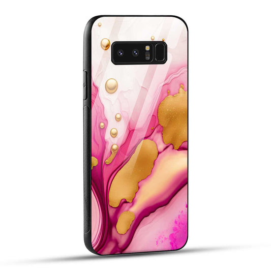 Samsung Galaxy Note 8 Back Cover Golden Marble Printed Glass Case