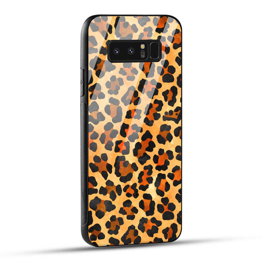 Samsung Galaxy Note 8 Back Cover Leopard Pattern Printed Glass Case