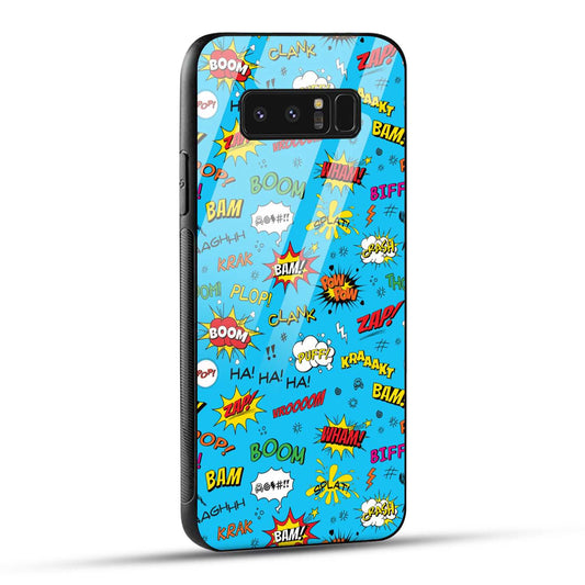 Samsung Galaxy Note 8 Back Cover Doodle Of Texts Printed Glass Case