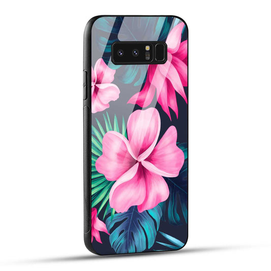 Samsung Galaxy Note 8 Back Cover Retro Flowers  Printed Glass Case