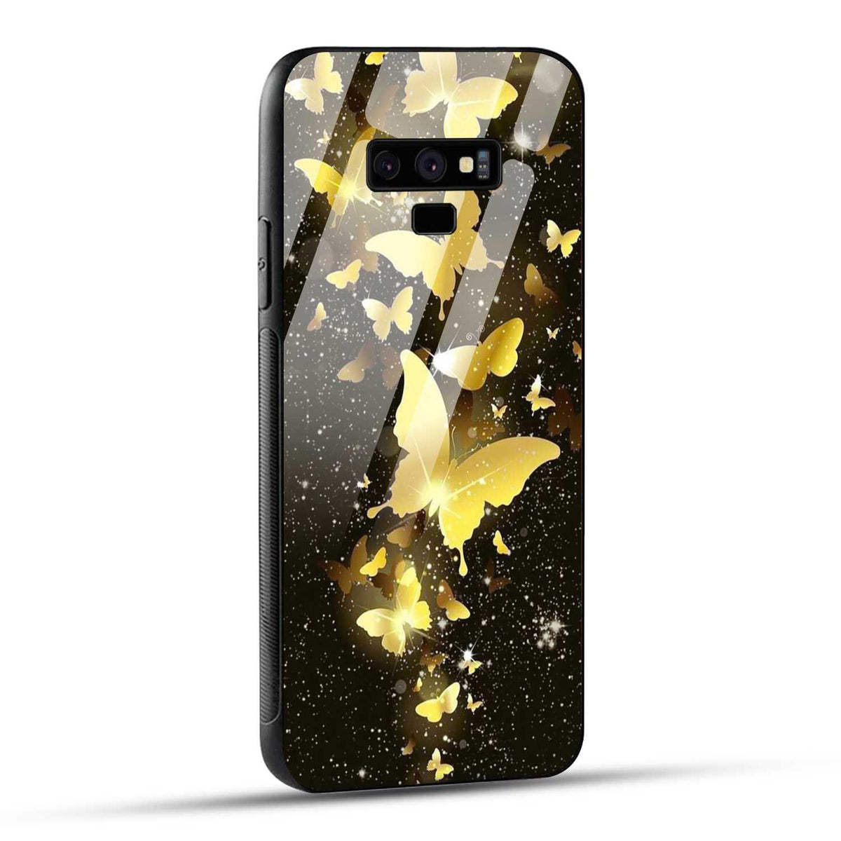 Samsung Galaxy Note 9 Back Cover Golden Butterfly Printed Glass Case