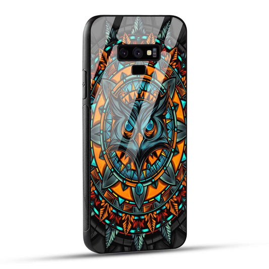 Samsung Galaxy Note 9 Back Cover Attractive Owl Printed Glass Case