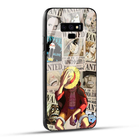 Samsung Galaxy Note 9 Back Cover Anime One Piece Wanted Luffy  Printed Glass Case