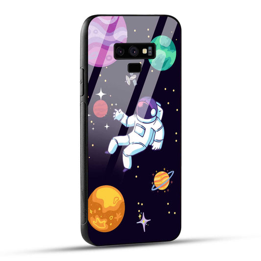 Samsung Galaxy Note 9 Back Cover Colorful Illustration Astronaut Printed Glass Case
