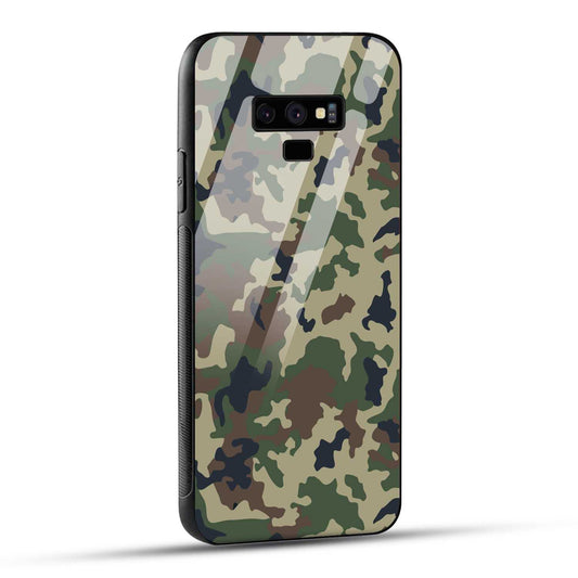 Samsung Galaxy Note 9 Back Cover Army Pattern Printed Glass Case