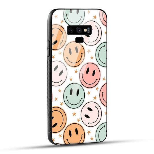 Samsung Galaxy Note 9 Back Cover Smiling Flowers And Stars Printed Glass Case