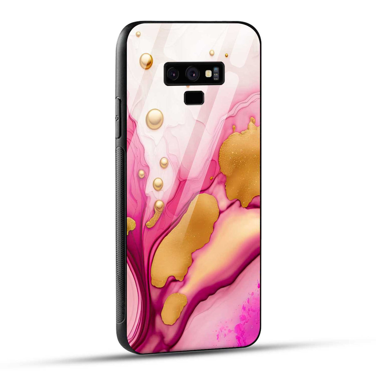 Samsung Galaxy Note 9 Back Cover Golden Marble Printed Glass Case
