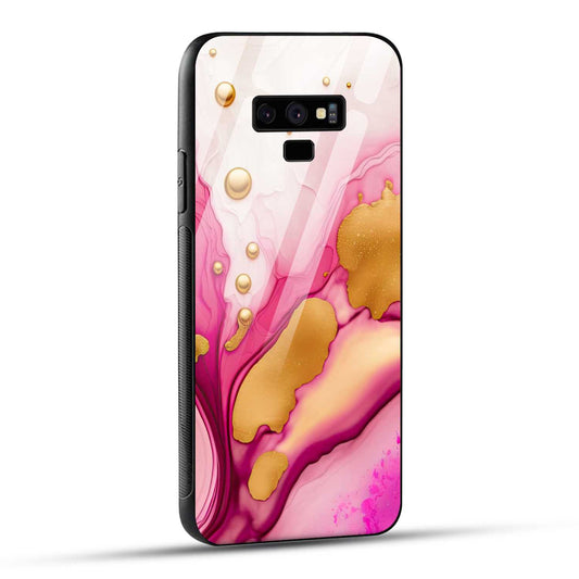 Samsung Galaxy Note 9 Back Cover Golden Marble Printed Glass Case