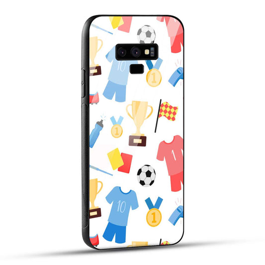 Samsung Galaxy Note 9 Back Cover Love For Football Printed Glass Case