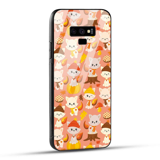 Samsung Galaxy Note 9 Back Cover Cute Kittys Printed Glass Case