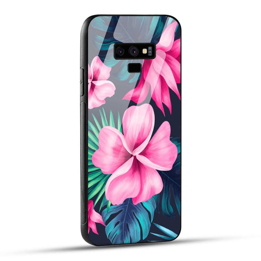Samsung Galaxy Note 9 Back Cover Retro Flowers  Printed Glass Case