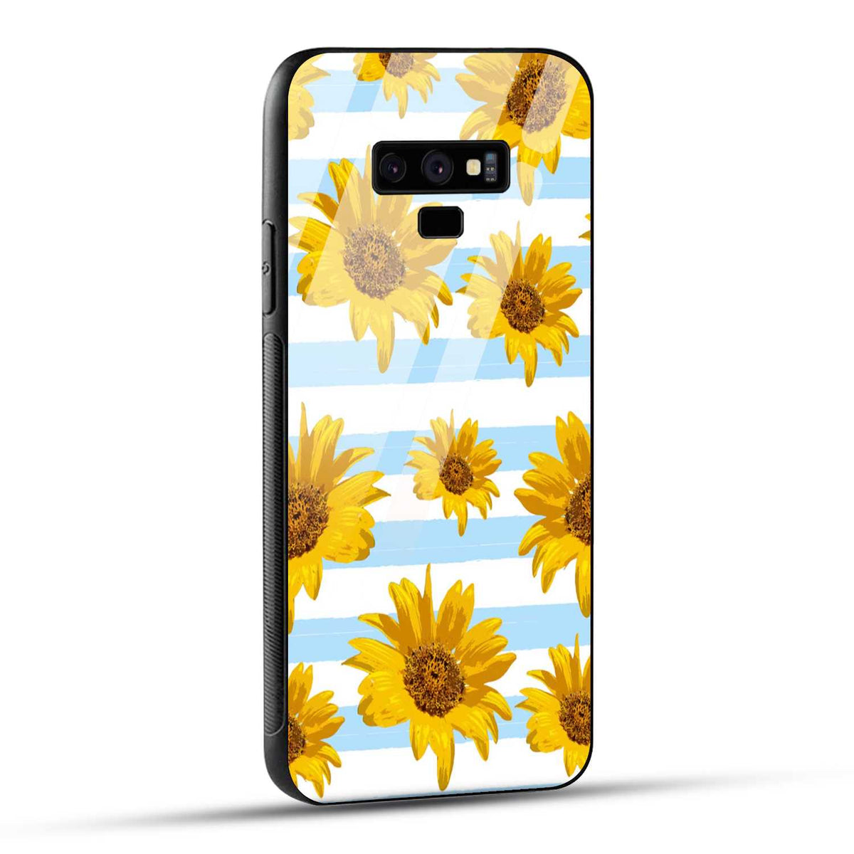Samsung Galaxy Note 9 Back Cover Beautiful Sunflower Doodle Printed Glass Case