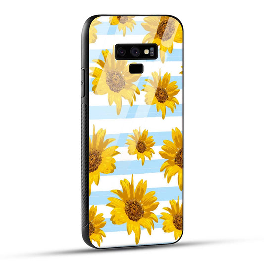 Samsung Galaxy Note 9 Back Cover Beautiful Sunflower Doodle Printed Glass Case
