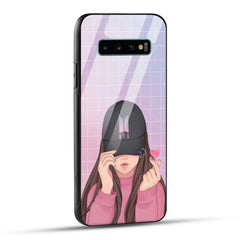 Samsung Galaxy S10 Plus Back Cover Cap Girl Printed Glass Case